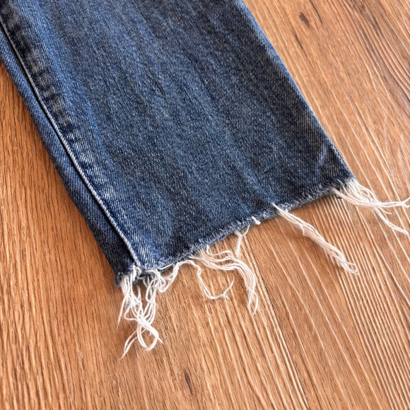 Mother Women’s High Waisted Looker Ankle Frayed Hem Skinny Jeans Blue Size 26x26 - Picture 3 of 13